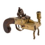 Early 19th century flintlock tinder lighter signed 'P. Bond Cornhill London'