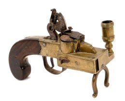 Early 19th century flintlock tinder lighter signed 'P. Bond Cornhill London'