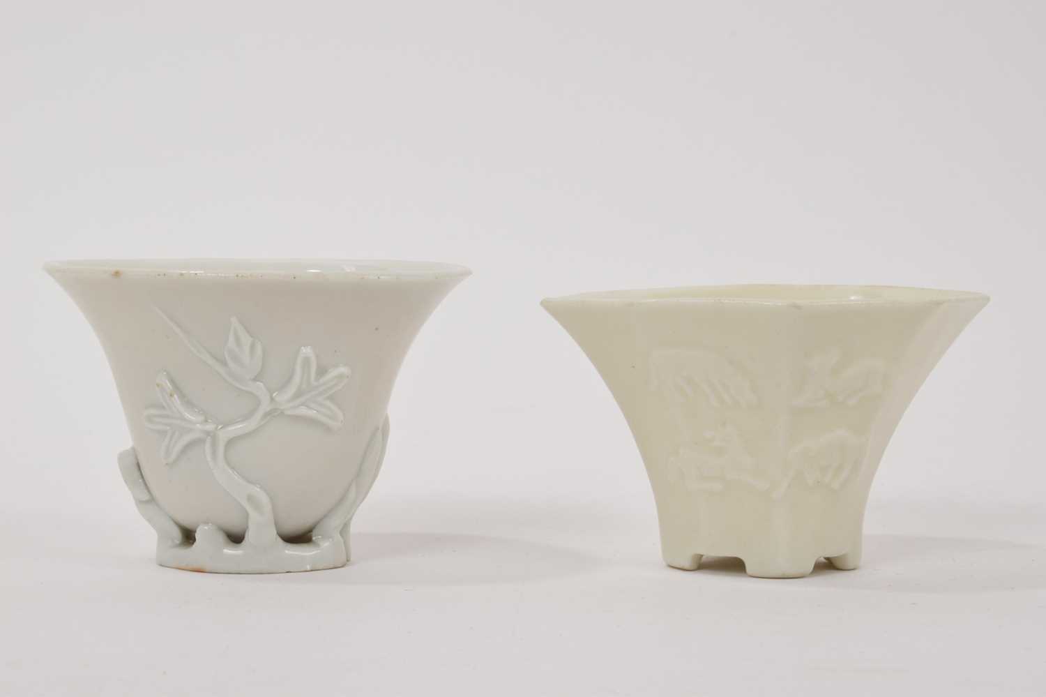 Two Chinese blanc-de-chine libation cups