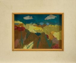 Lynn Bushell (b.1946) oil on canvas - Olive Groves Provence, signed, 26cm x 36cm, framed