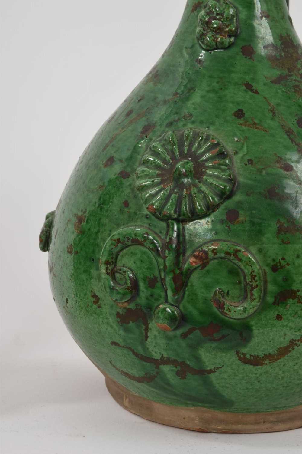 Two green glazed antique Canakkale pottery ewers, Turkey - Image 4 of 7