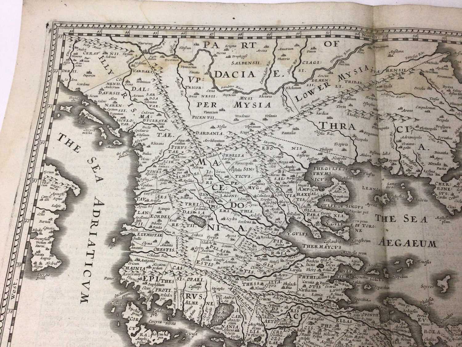 John Speed 17th century engraved map of Greece - Image 2 of 7