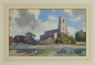 *Leonard Russell Squirrell (1893-1979) watercolour - Blythburgh Church, signed, titled verso, 20.5cm