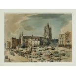 *Arthur Edward Davies (1893-1989) watercolour - Norwich Market
