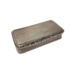 George III silver snuff box of rectangular form, with engine turned decoration,
