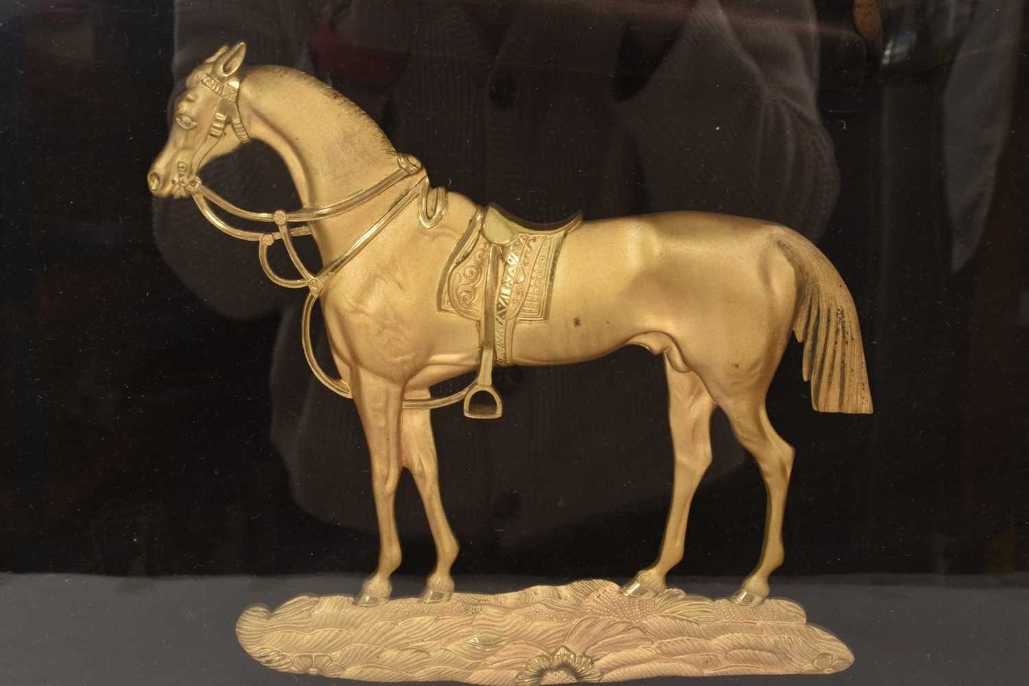 19th century gilt metal relief of a horse - Image 2 of 2