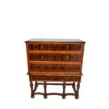 William and Mary oyster veneered chest on stand