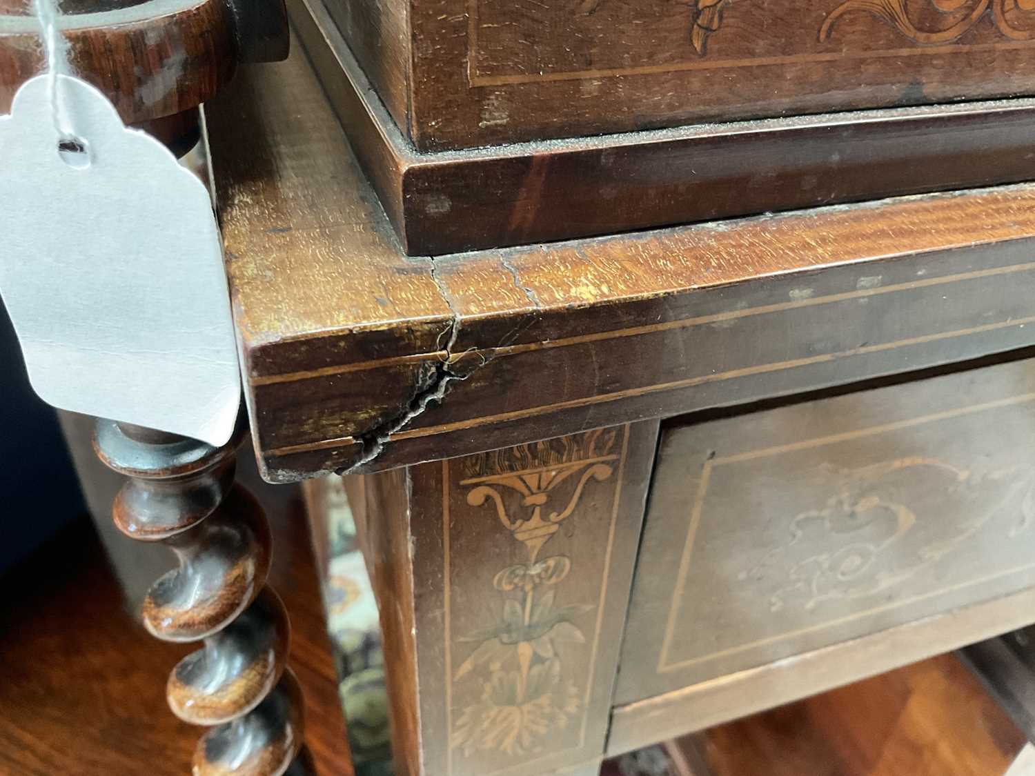 Edwardian mahogany and marquetry Carlton House desk - Image 19 of 27