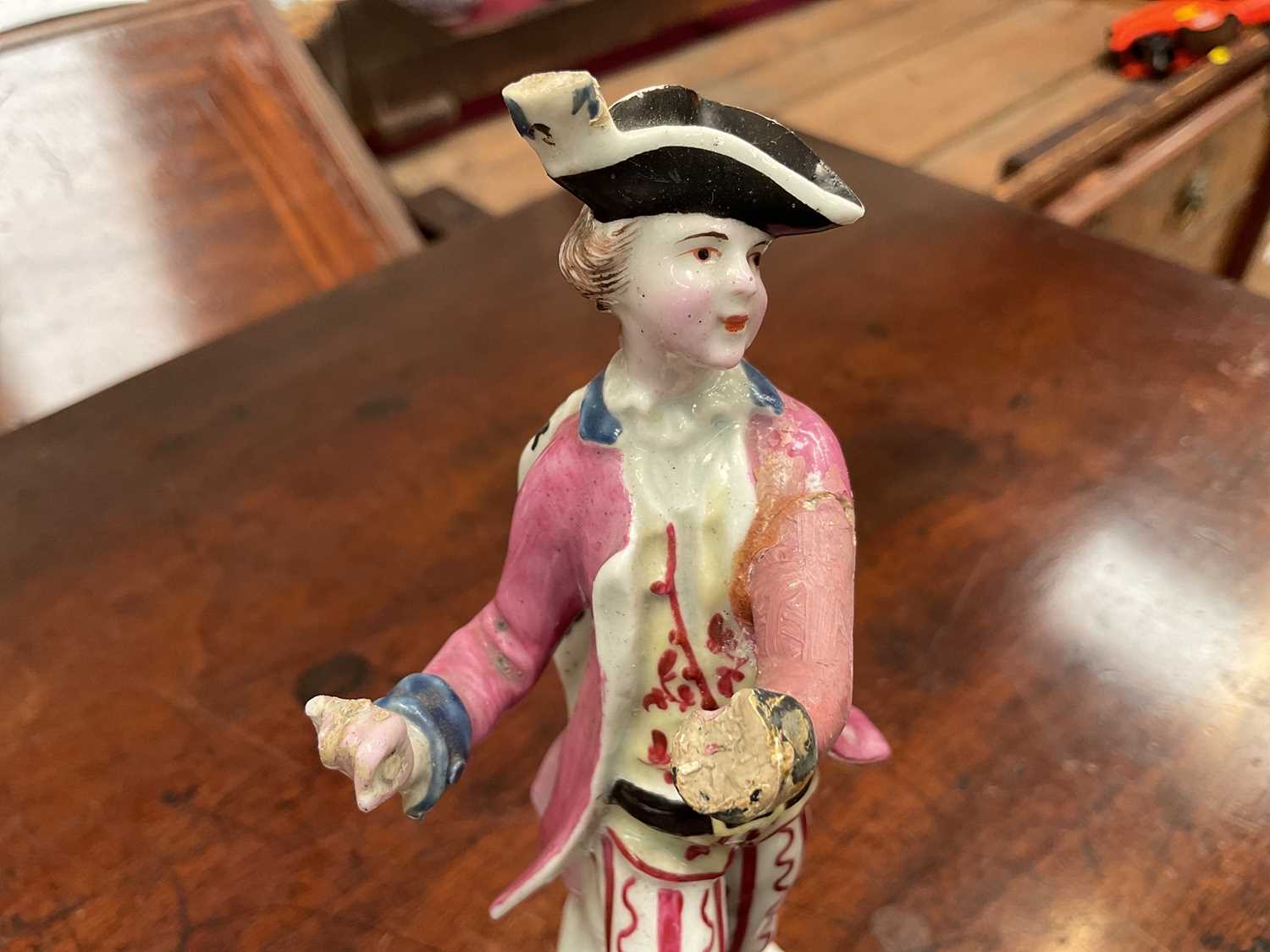18th century polychrome painted porcelain figure - Image 6 of 7
