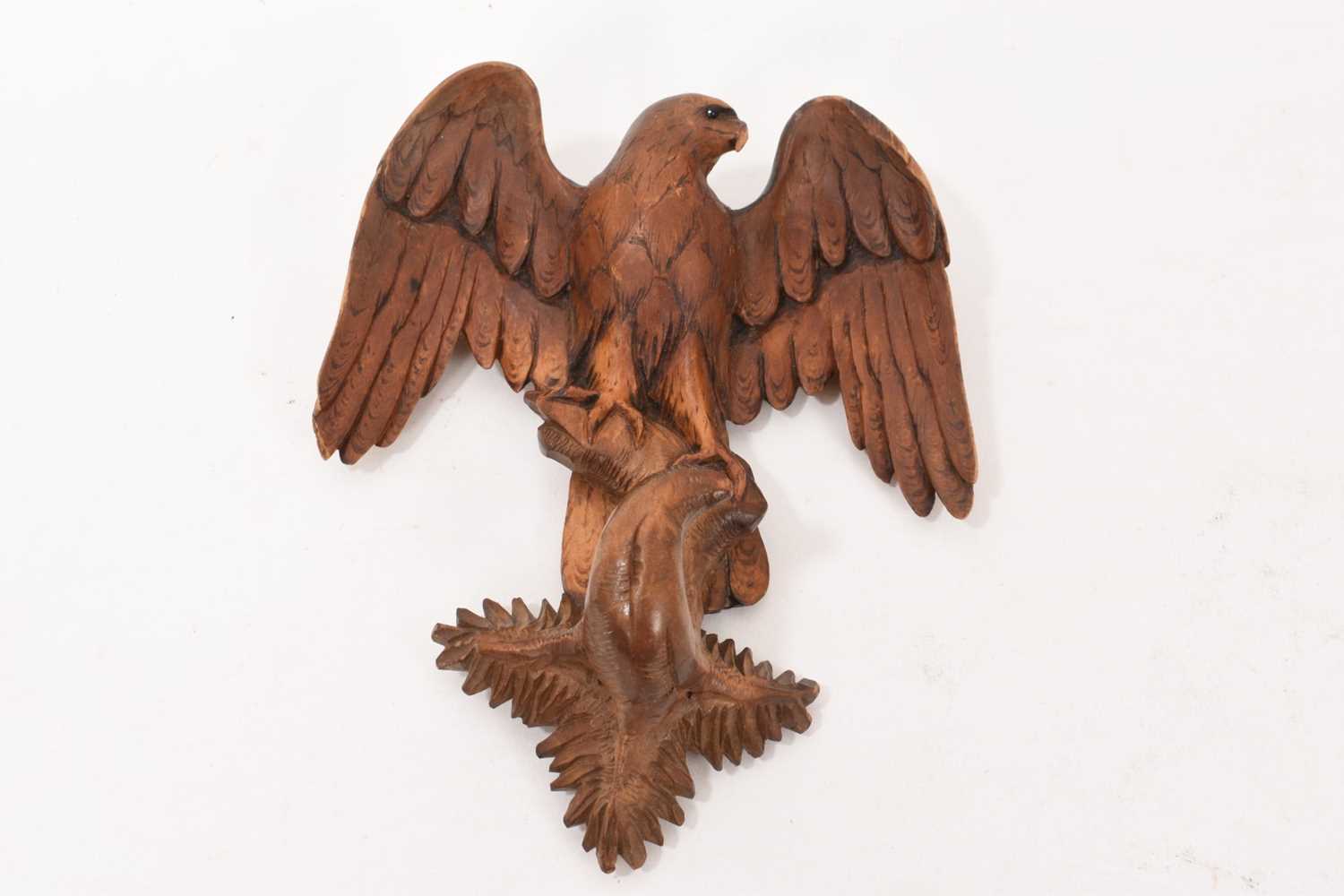 19th century Black Forest carved wood coat hook, modelled as an eagle