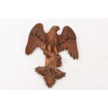 19th century Black Forest carved wood coat hook, modelled as an eagle