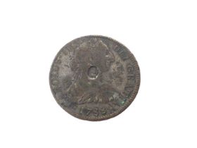 G.B. - A contemporary copy of George III Bank Pillar Dollar 1788 Mo, oval countermarked with George