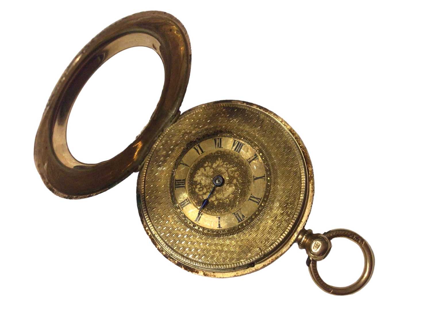 19th century 14ct gold cased Swiss fob watch - Image 2 of 4