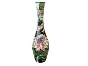 Moorcroft limited edition vase decorated with pink flowers, number 192 of 200, signed E. Bossons, da