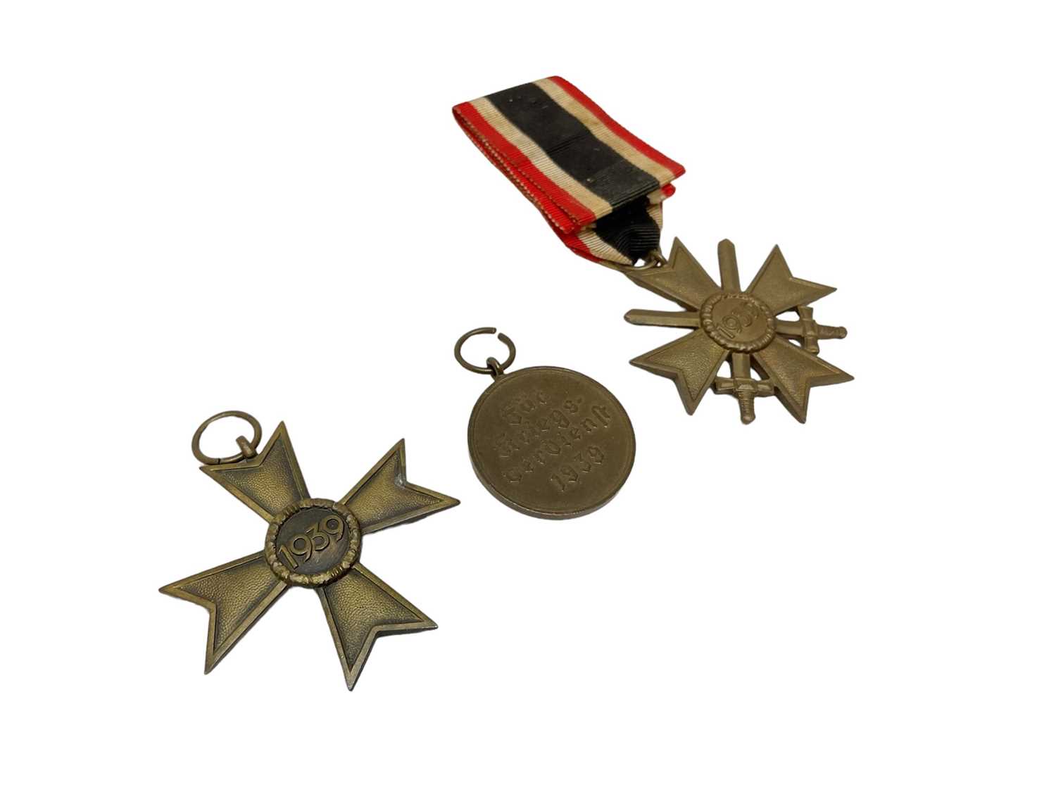 Nazi War Merit Cross with swords, Nazi War Merit Cross & Nazi War Merit Medal (3) - Image 2 of 2