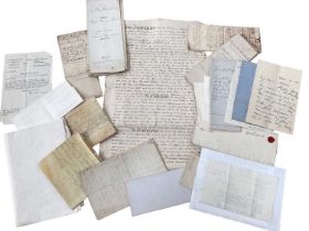 Group of vellum and paper indentures and deeds