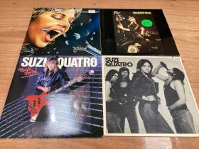 Collection of LP records including Suzi Quatro, Pretenders, Pointer Sisters, Mud, Elvis, Cliff Richa