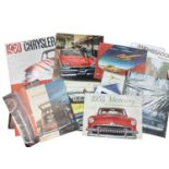 Collection of mainly 1950s and early 1960s American car sales brochures to include Chrysler, Oldsmob