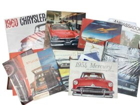 Collection of mainly 1950s and early 1960s American car sales brochures to include Chrysler, Oldsmob