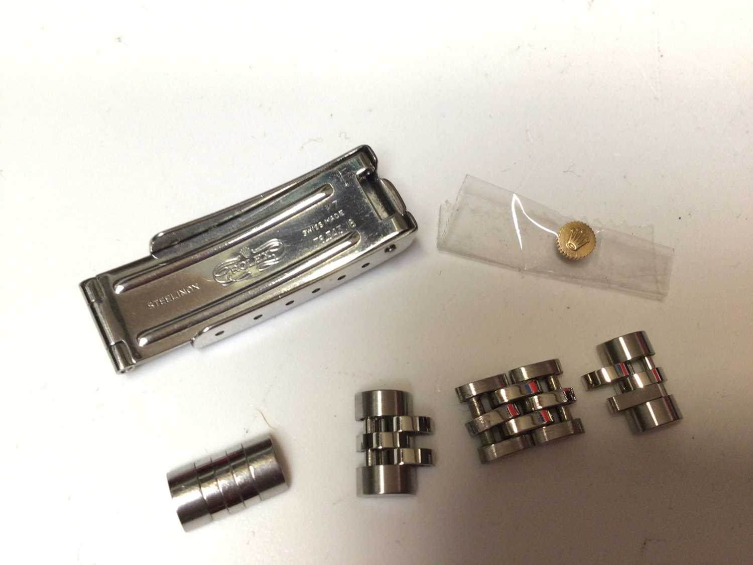 Rolex stainless steel links, crown and clasp for a ladies wristwatch - Image 2 of 2
