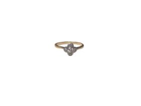 Art Deco diamond quatrefoil cluster ring