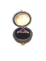 18ct gold amethyst single stone ring