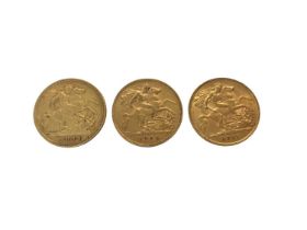 G.B. - Gold Half Sovereigns to include Victoria OH 1899 AF, Edward VII 1904 GF & George V 1911 AVF (