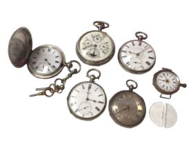 Group of Victorian and later silver cased pocket and fob watches (6)