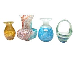 Group of Mdina and Mtarfa glass including three scent bottles and vases (7)