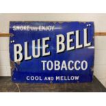 Large original Blue Bell Tobacco enamel sign, 101.5cm x 75.5cm