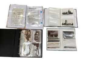 Box of postcards in albums, Clacton Butlins, railway handbills and ephemera