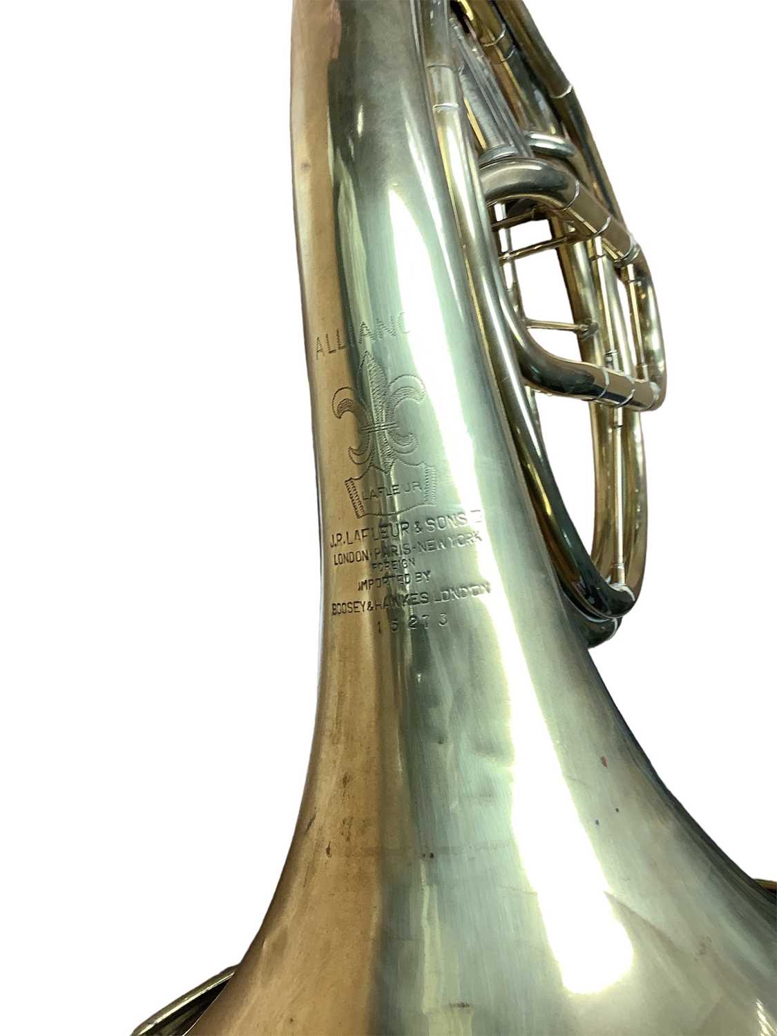 Brass French horn in case - Image 3 of 4