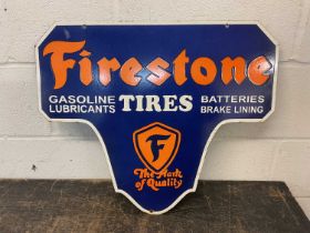 Reproduction Firestone Tires enamel sign, 61cm wide