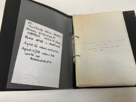 Interesting typed First World War manuscript from Clifford Cecil Jeary "Thirty Thousand Miles With a