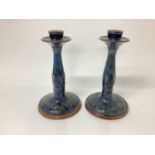 Pair of Royal Doulton stoneware candlesticks