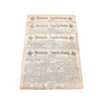 Four rare Nazi 1940 occupied Jersey news papers 'Deutsch Inselzeitung Evening Post' in German