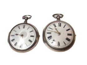 George III silver pair cased pocket watch and a Victorian silver pair cased pocket watch (2)