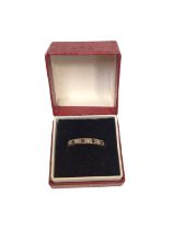 18ct gold diamond and ruby half eternity ring