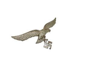 Large Nazi Luftwaffe Officers eagle badge with pin backing 8.3cm