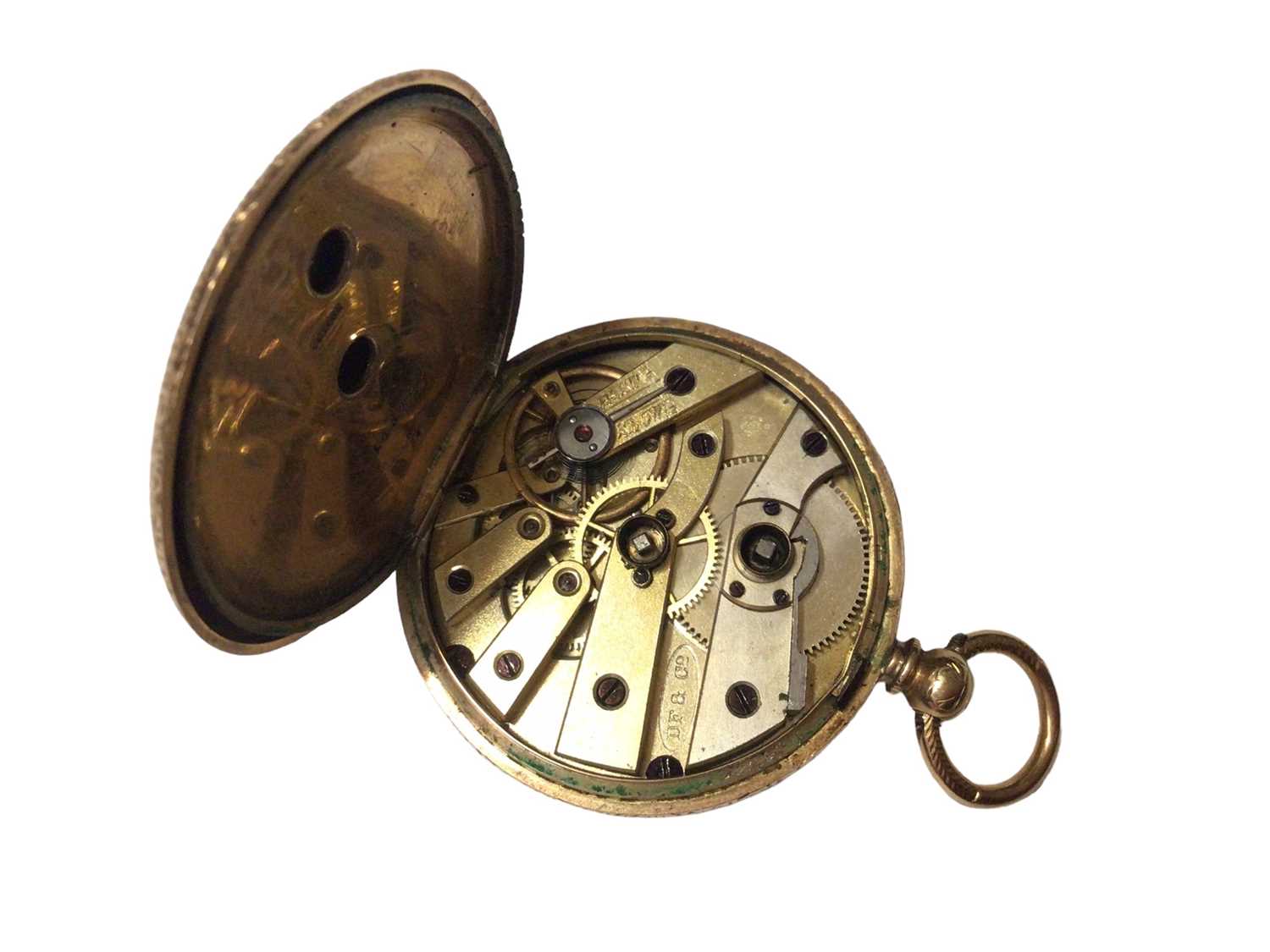 19th century 14ct gold cased Swiss fob watch - Image 4 of 4