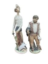 Two Lladro porcelain figures - Sancho and Quixote standing up, both boxed