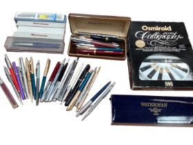 Collection of pens including Waterman's, Parker etc