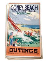 Original British Railways poster for Coney Beach, with artwork by Jackson Burton, printed by Beck-In