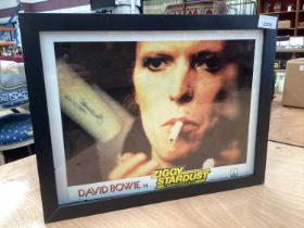 David Bowie in Ziggy Stardust and the Spiders from Mars, three framed lobby cards