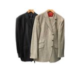 Ede & Ravencroft grey check wool suit with a spare pair of matching trousers with turn-ups size 44