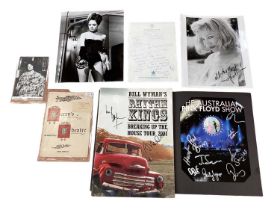 Selection of autographs to include Britt Ekland, Cleo Laine, Madonna, and others