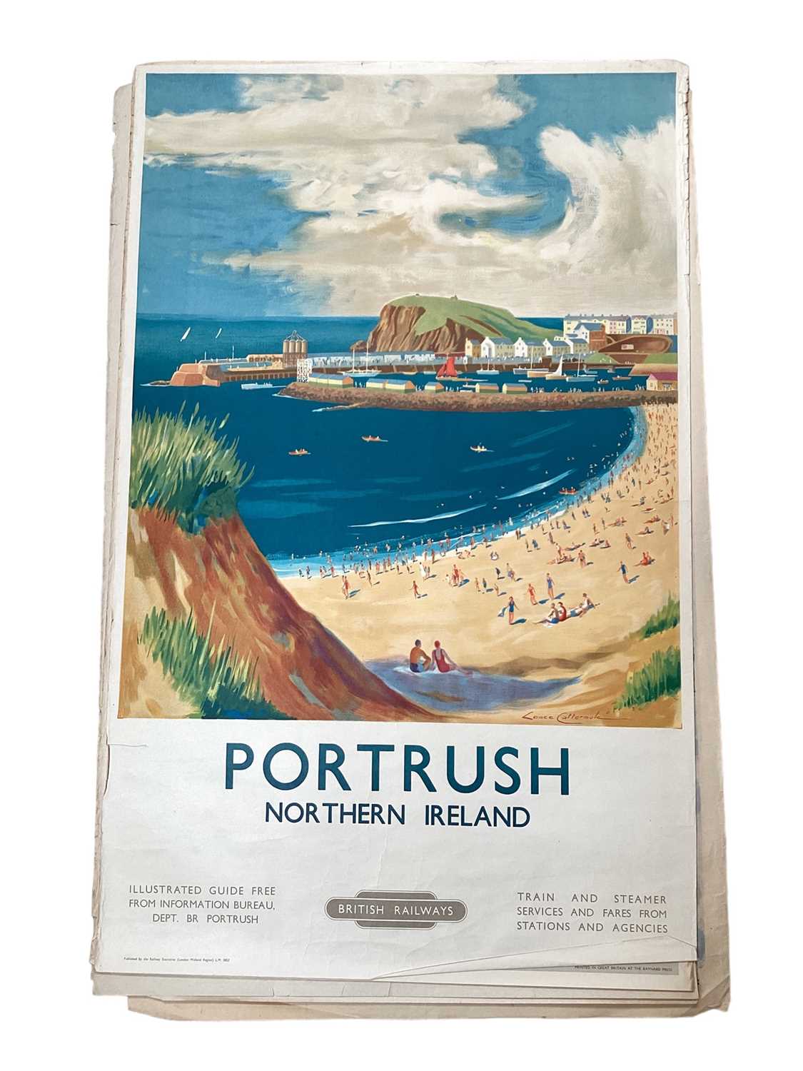 Original British Railways poster for Portrush, with artwork by Lance Cattermole, printed by Jordison
