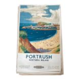Original British Railways poster for Portrush, with artwork by Lance Cattermole, printed by Jordison