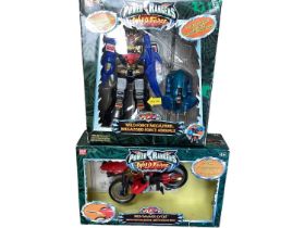 Bandai (c2002) Power Rangers Wild Force Red Savage Cycle & Megazord, both boxed, plus other action f