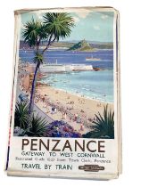 Original British Railways poster for Penzance, with artwork by Harry Riley, printed by Waterlow & So